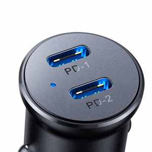 Joyroom JR-CCN06 30W 2x USB-C Metal Mini Car Laadija - must