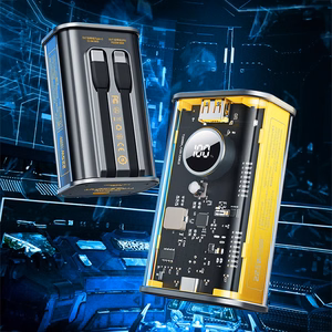 WEKOME WP-345 Vanguard Series akupank, 10000 mAh, PD 20 W + QC 22,5 W, sisseehitatud USB-C- ja Lightning-kaablitega, must