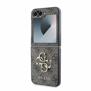 Guess Leather 4G Metal Logo Ümbris jaoks Samsung Galaxy Z Flip 6 - Brown