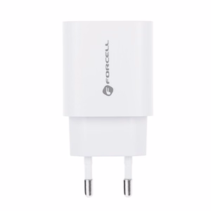 Phone laadija Forcell F-Energy USB C + USB A QC4.0 PD 3A 30W TFK-TC-30WPD valge