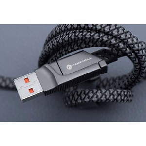 Kaabel 4in1 USB C / USB A to USB C / Lightning Forcell F-Energy QC PD 3A 60W 1 m C241 chrome