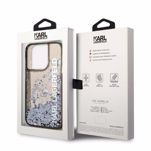Karl Lagerfeld Liquid Glitter Elong ümbris jaoks iPhone 14 Pro - must