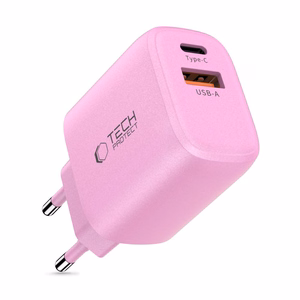 Tech-Protect NCA20 PD 20W QC3.0 USB-A / USB-C Wall Laadija - roosa