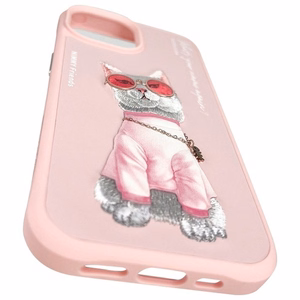 NIMMY case GLASSES COOL CAT jaoks IPHONE 15 roosa