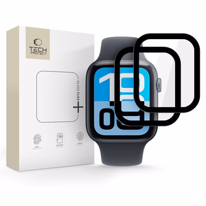 Защитное стекло Tech-Protect Glass Flex+ 2 шт. для Apple Watch 44mm - чёрное