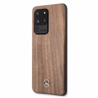 Mercedes Wood Line pähklipuust ümbris Samsung Galaxy S20 Ultra jaoks - pruun