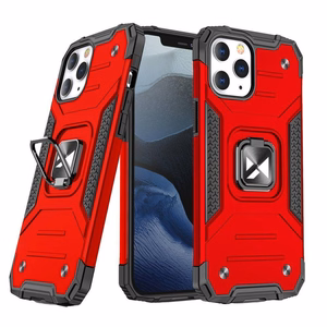 Wozinsky Ring Armor ümbris iPhone 14 Pro Maxi jaoks soomustatud kate magnetiline hoidja rõngas punane