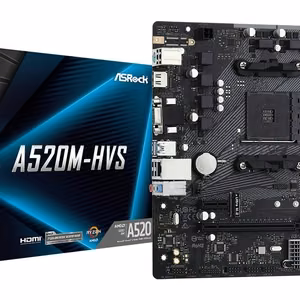 Asrock A520M-HVS emaplaat AMD A520 Socket AM4 micro ATX