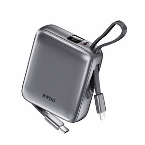 BWOO akupank P74 22.5W 20000 mAh with 2 built-in cables 1 x USB-C 1 x Lightning must