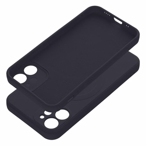 Чехол для iPhone 12 Mini силиконовый Mag Cover совместимый с MagSafe чёрный