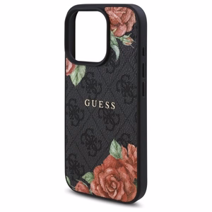 Guess GUHMP16XP4ROPEMCK iPhone 16 Pro Max 6.9" чёрный/чёрный жёсткий чехол 4G Flowers Print MagSafe