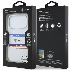 BMW M Silicon Horizontal Line MagSafe Ümbris jaoks iPhone 17 Pro - valge