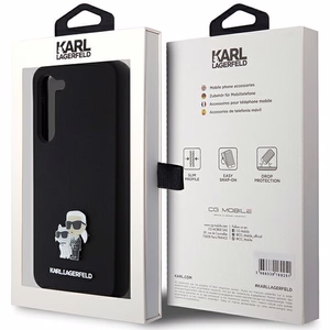Karl Lagerfeld Silicone Karl&Choupette Metal Pin чехол для Samsung Galaxy S23+ - чёрный