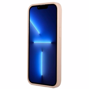 Guess GUHCP13MPSATPP iPhone 13 6.1" розовый/розовый жёсткий чехол SaffianoTriangle Logo Cardslot