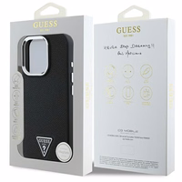 Guess Grained Triangle MagSafe ümbris jaoks iPhone 16 Pro - must