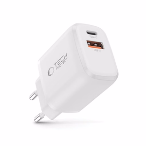 Tech-Protect NCA30 PD 30W QC3.0 USB-A / USB-C Wall Laadija - valge
