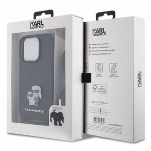 Karl Lagerfeld Crossbody Saffiano Metal Pin Karl & Choupette ümbris jaoks iPhone 15 Pro - must