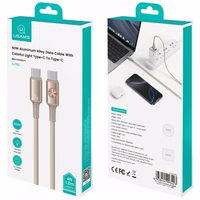 Kaabel USAMS Huan Series SJ752 60W USB-C - USB-C 1,2 m titaan