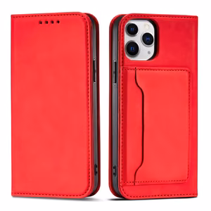 Magnetkaardi ümbris iPhone 12 Pro pouch kaardi rahakoti kaardihoidja Punane