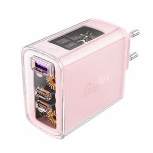 Acefast Laadija GaN 65W 3 ports (1xUSB, 2xUSB C) roosa (A45)