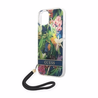 Guess GUOHCP14SHFLSB iPhone 14 6.1 "sinine / sinine hardcase Flower Strap
