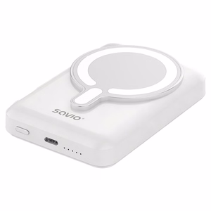 Savio BA-13 akupank 10000 mAh juhtmevaba laadimine valge