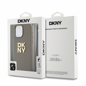 DKNY Wrist Strap Stock Logo ümbris jaoks iPhone 15 Pro - beige