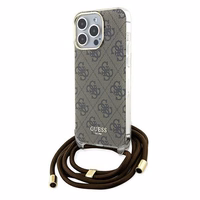 Guess Crossbody Cord 4G Print ümbris jaoks iPhone 15 Pro Max - brown