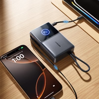 Joyroom JR-PR1 10000mAh 22.5W Powerbank sisseehitatud sissetõmmatava USB-C kaabliga - must