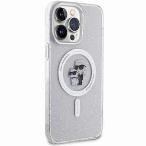 Karl Lagerfeld KLHMP14XHGKCNOT Karl & Choupette Glitter ümbris seadmele iPhone 14 Pro Max 6.7", MagSafe'iga, läbipaistev