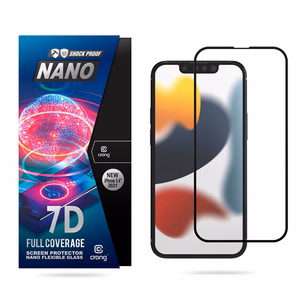 Crong 7D Nano Flexible Glass 9H kogu ekraani kattev hübriidne ekraanikaitse seadmele iPhone 13 Mini