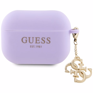 Guess GUAP2LECG4U ümbris jaoks AirPods Pro 2 cover - lilla Liquid Silicone Glitter Triangle Charm