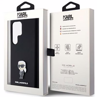 Karl Lagerfeld Silicone Ikonik Metal Pin ümbris jaoks Samsung Galaxy S24 Ultra - must