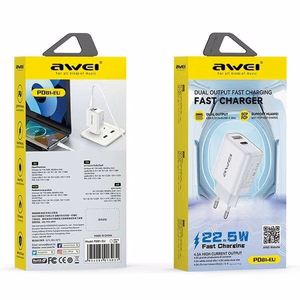 Laadija Awei PD81-EU 22.5W USB-A/USB-C valge