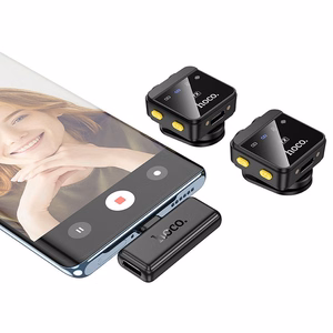 Juhtmevaba reväärmikrofon Lightning / USB C Hoco 2 tk. L17 must