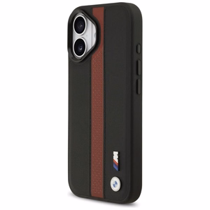 BMW чехол для iPhone 17 совместимый с MagSafe BMHMP17S25PCPSKR (PU Perfotated Stripe Logo) красный