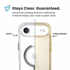 Speck Presidio Perfect-Clear MagSafe ümbris seadmele iPhone Air, Clear / Silver värvitoonis