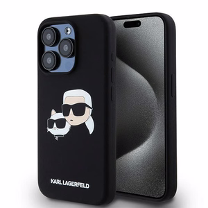 Karl Lagerfeld Silicone Karl&Choupette MagSafe ümbris jaoks iPhone 15 Pro - must
