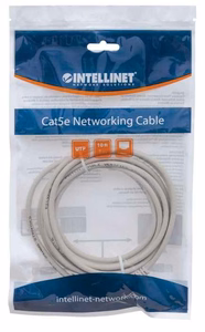 Intellinet võrgu patch-kaabel Cat5e 3m hall CCA U/UTP PVC RJ45 kullatud kontaktid konksuvaba kaitsega LifeTime garantii