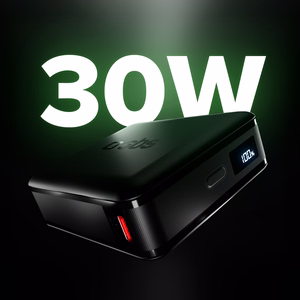 SBS HD 30W 10000mAh USB-C Akupank koos LCD Ekraan - must