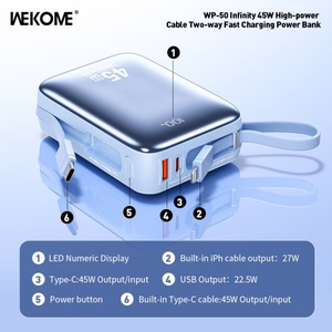 Akupank WK Design "WP-50", sinine, 20000 mAh (45 W)