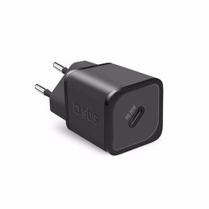 SBS TETRGAN1C20K 20W GaN USB-C Wall Laadija koos Power Delivery - must