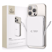 Tech-Protect LifeMag PB31 Power Bank MagSafe 10000mAh 15W USB-C / USB-A / sisseehitatud USB-C / Lightning kaablid - valge