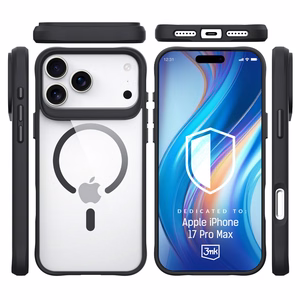 Чехол 3mk Satin Armor MagCase для iPhone 17 Pro Max - прозрачный чёрный