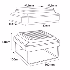 GreenBlue GB128 WW – 100×100 mm päikesetoitega LED-aiapostivalgusti, 3200 K