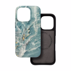 Ümbris jaoks iPhone 15 PRO Forcell F-Protect Mirage compatible with Magsafe Military Drop-Test roheline marble