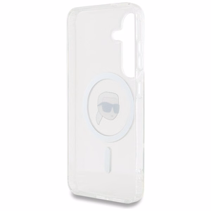 Ümbris Karl Lagerfeld Button Karl Head Printed Logo MagSafe Samsung Galaxy S25 valge