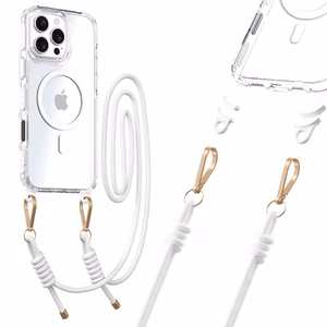 Tel Protect Strap Clear Ümbris jaoks Iphone 15 Pro Max valge
