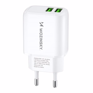 Wozinsky CUWCW 2.4A 2 x USB-A Wall Laadija - valge