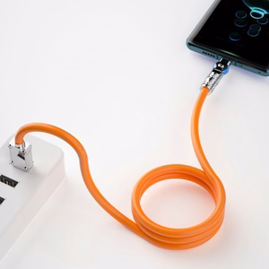 USB kaabel Dudao L24CC (180' nurk) Oranž Type-C / Type-C 100cm (kuni 120W)